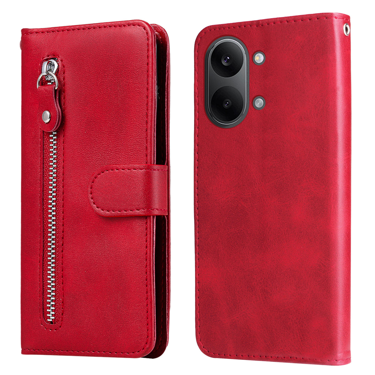 For Xiaomi Redmi Turbo 5 Max 5G PU Leather Cases with Zipper Pocket Wallet Phone Cover Stand