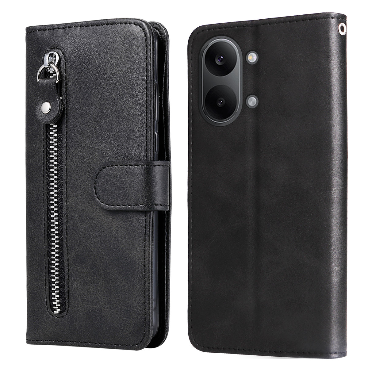 For Xiaomi Redmi Turbo 5 Max 5G PU Leather Cases with Zipper Pocket Wallet Phone Cover Stand