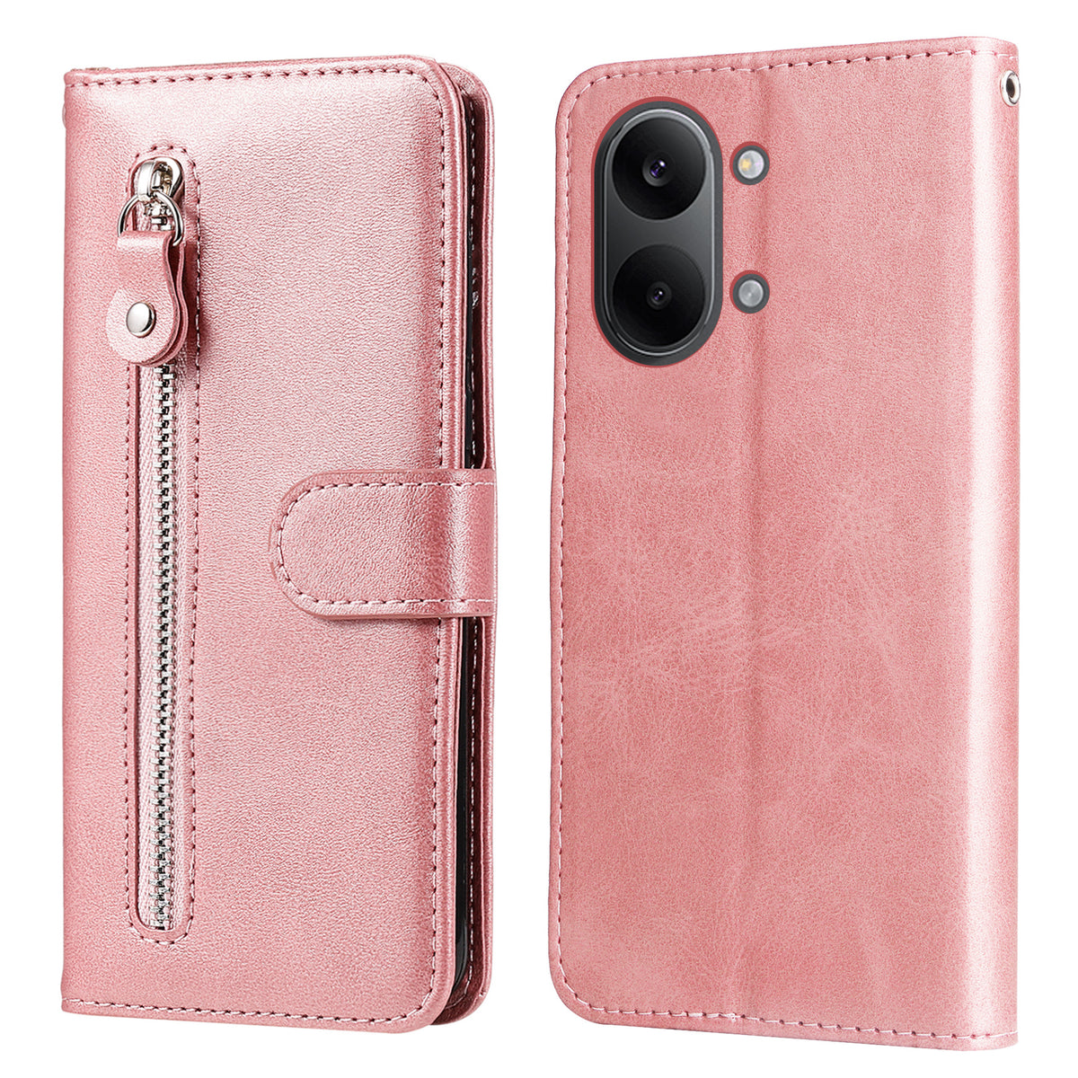 For Xiaomi Redmi Turbo 5 Max 5G PU Leather Cases with Zipper Pocket Wallet Phone Cover Stand
