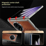 For Oppo Find N5 5G Case Magnetic Dual Center Shaft Protection PU Leather TPU PC Foldable Phone Cover