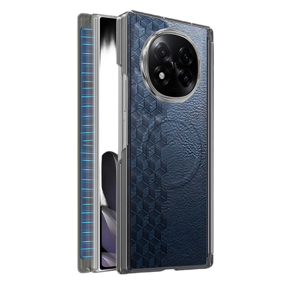 For Oppo Find N5 5G Case Magnetic Dual Center Shaft Protection PU Leather TPU PC Foldable Phone Cover