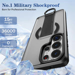 Magnetisk etui til Samsung Galaxy S26 Ultra med sammenklappelig støttefod/ringholder, TPU + PC-mobilcover