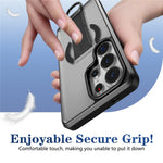 Magnetisk etui til Samsung Galaxy S26 Ultra med sammenklappelig støttefod/ringholder, TPU + PC-mobilcover