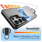 Magnetisk etui til Samsung Galaxy S26 Ultra med sammenklappelig støttefod/ringholder, TPU + PC-mobilcover