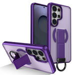 Magnetisk etui til Samsung Galaxy S26 Ultra med sammenklappelig støttefod/ringholder, TPU + PC-mobilcover