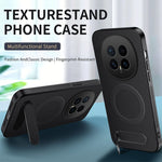 WANLONFENG magnetisk cover til Honor Magic8 5G med 2 stk. hærdet glas, QT1-seriens stativ, kulfiberstruktur, PC-TPU-mobilcover