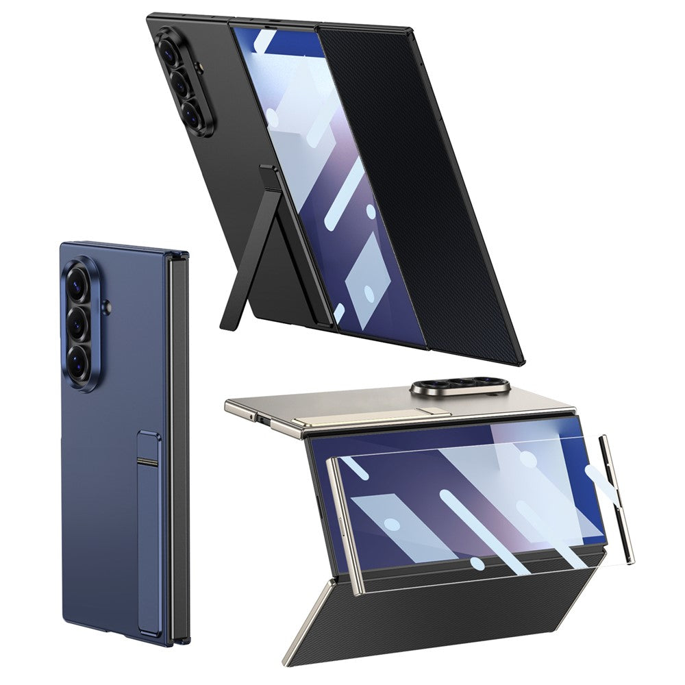 GKK For Samsung Galaxy Z TriFold 5G Case Kickstand Ultra Thin PC Phone Cover with Tempered Glass Film