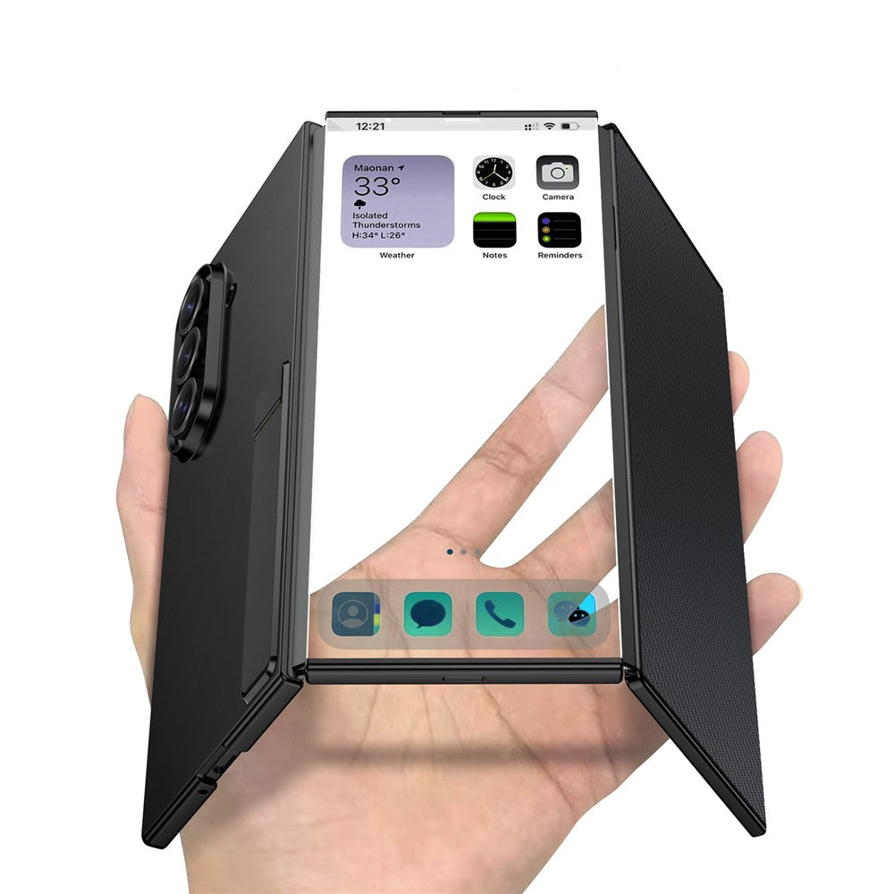 GKK For Samsung Galaxy Z TriFold 5G Case Kickstand Ultra Thin PC Phone Cover with Tempered Glass Film