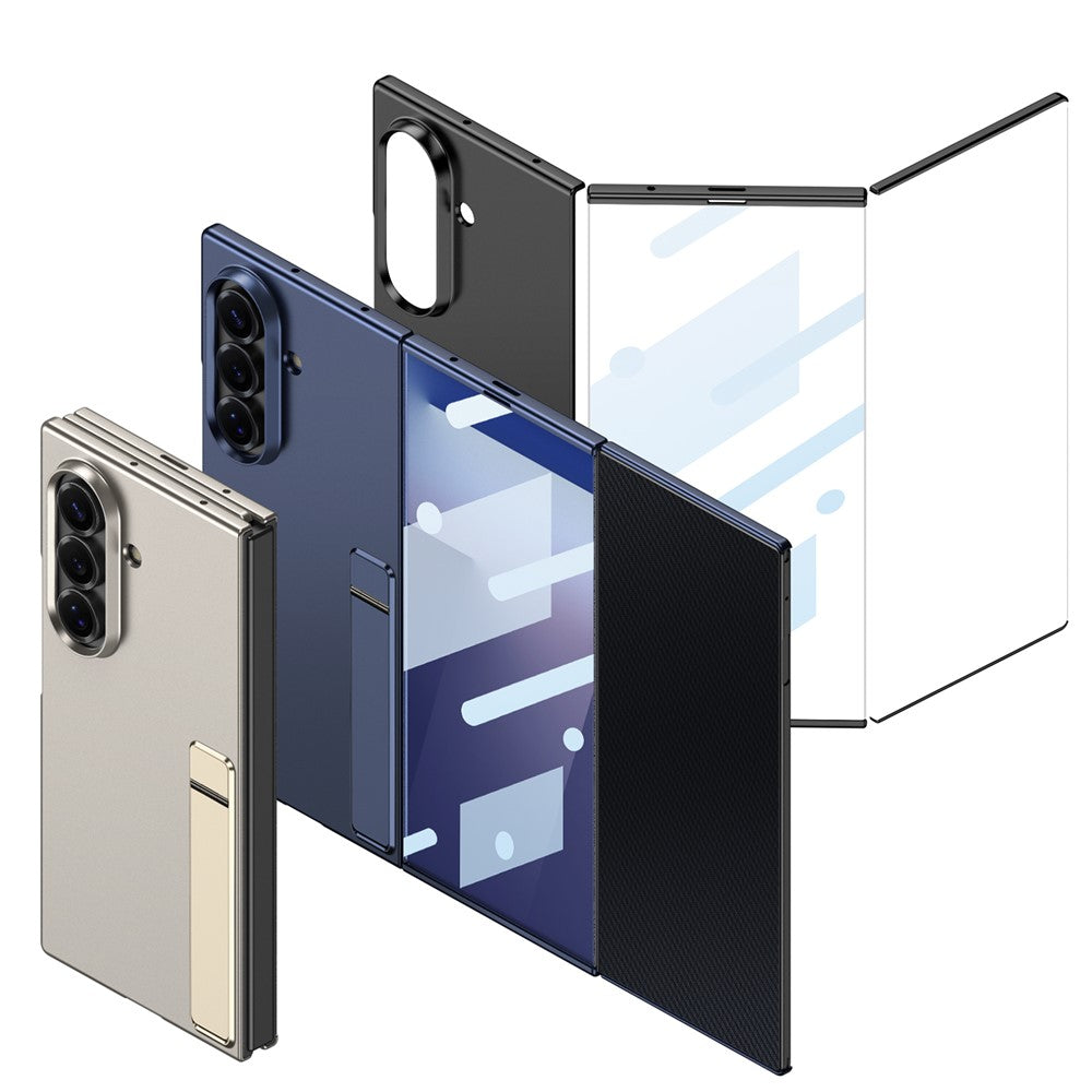 GKK For Samsung Galaxy Z TriFold 5G Case Kickstand Ultra Thin PC Phone Cover with Tempered Glass Film