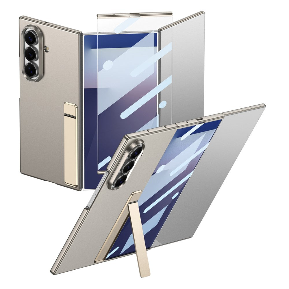 GKK For Samsung Galaxy Z TriFold 5G Case Kickstand Ultra Thin PC Phone Cover with Tempered Glass Film