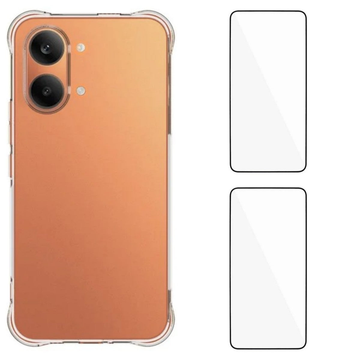 WANLONFENG TPU-cover fra WL2-serien, 2,0 mm, til Xiaomi Redmi Turbo 5 Max 5G med mobilbeskyttelse og 2 stk. hærdet glasfilm