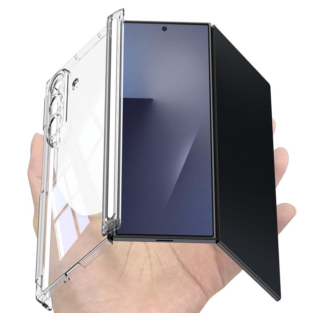 GKK For Samsung Galaxy Z TriFold 5G Clear Phone Case Magnetic Double Hinge Full Protection PC Cover