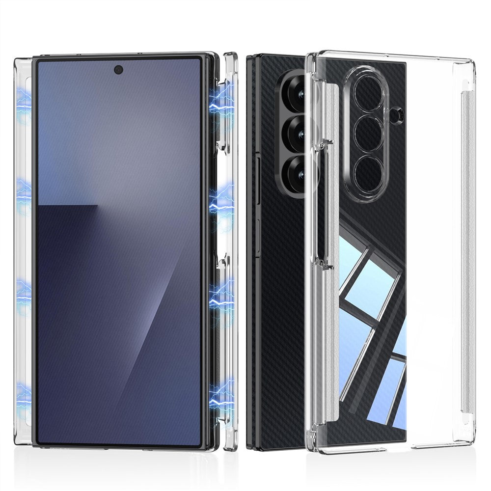 GKK For Samsung Galaxy Z TriFold 5G Clear Phone Case Magnetic Double Hinge Full Protection PC Cover