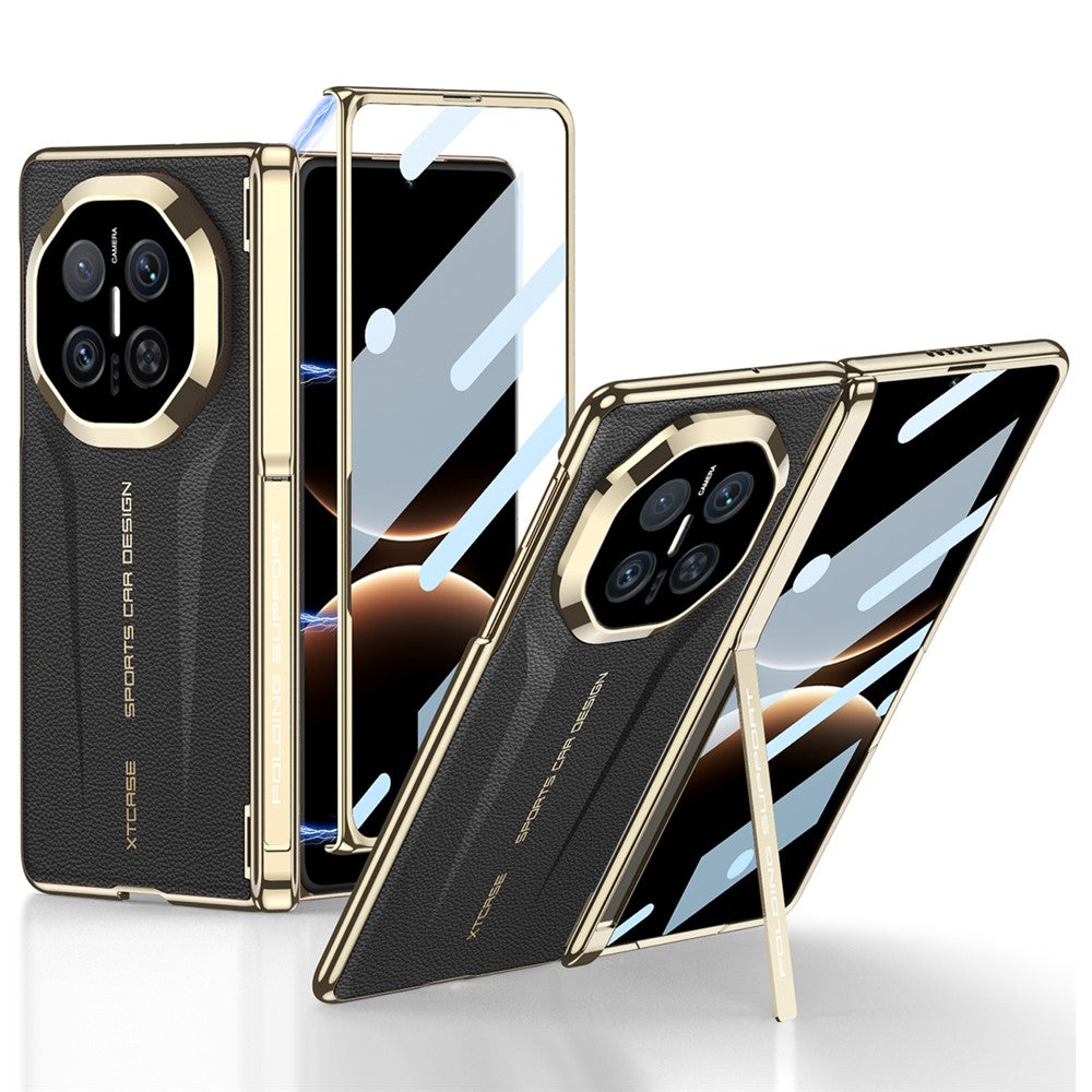 GKK Magnetiskt Mobilskal Läder För Huawei Mate X7 med Härdat Glas och Stativ