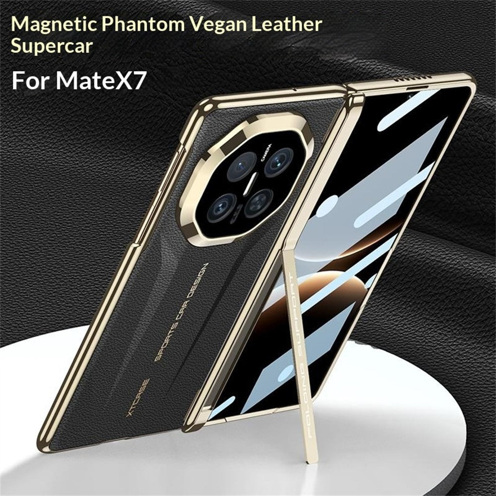 GKK Magnetiskt Mobilskal Läder För Huawei Mate X7 med Härdat Glas och Stativ