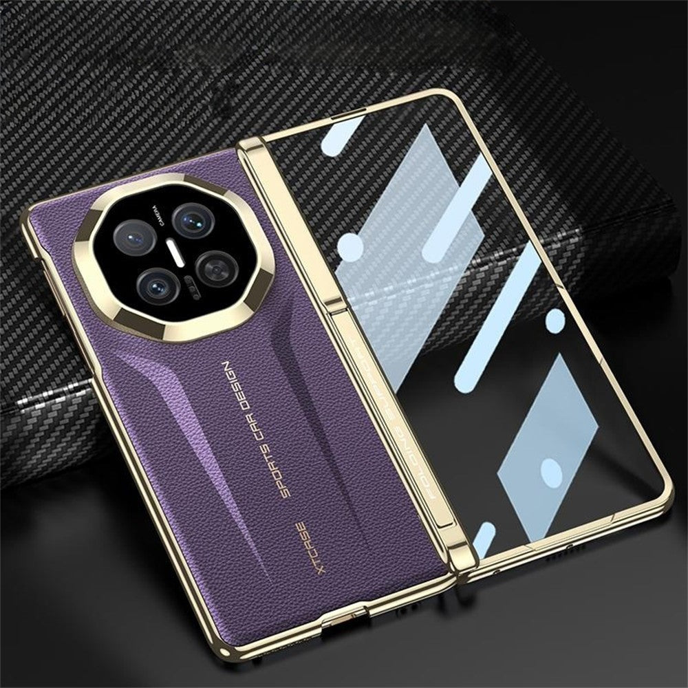 GKK Magnetiskt Mobilskal Läder För Huawei Mate X7 med Härdat Glas och Stativ