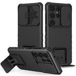 For Samsung Galaxy S26 Ultra Case Camera Slider PC + TPU Phone Cover with Kickstand