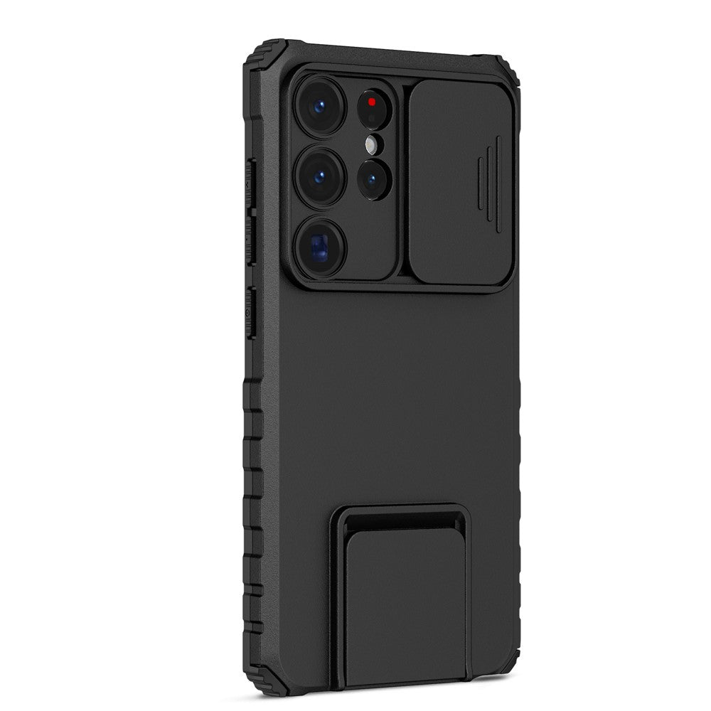 For Samsung Galaxy S26 Ultra Case Camera Slider PC + TPU Phone Cover with Kickstand