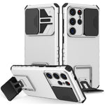 For Samsung Galaxy S26 Ultra Case Camera Slider PC + TPU Phone Cover with Kickstand