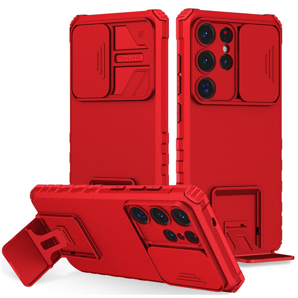 For Samsung Galaxy S26 Ultra Case Camera Slider PC + TPU Phone Cover with Kickstand