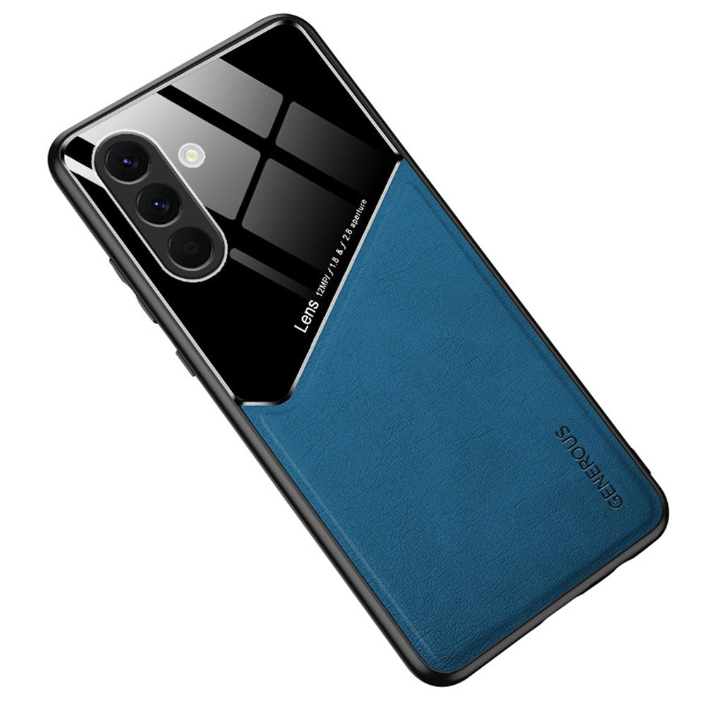 Samsung Galaxy A57 5G-skal med precisa utskärningar, läderbelagd PC + TPU-mobilbaksida, inbyggd metallplåt
