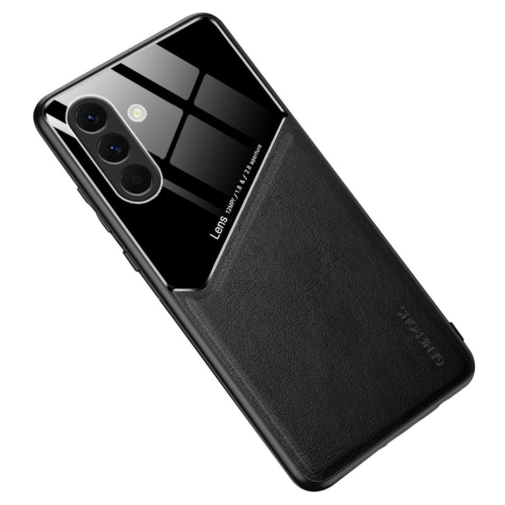Samsung Galaxy A57 5G-skal med precisa utskärningar, läderbelagd PC + TPU-mobilbaksida, inbyggd metallplåt