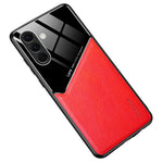 Samsung Galaxy A57 5G-skal med precisa utskärningar, läderbelagd PC + TPU-mobilbaksida, inbyggd metallplåt