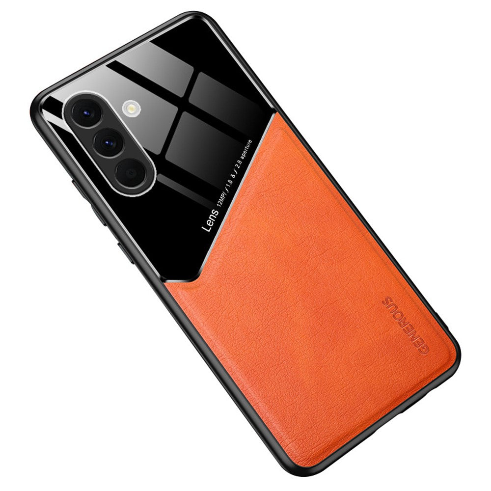 Samsung Galaxy A57 5G-skal med precisa utskärningar, läderbelagd PC + TPU-mobilbaksida, inbyggd metallplåt