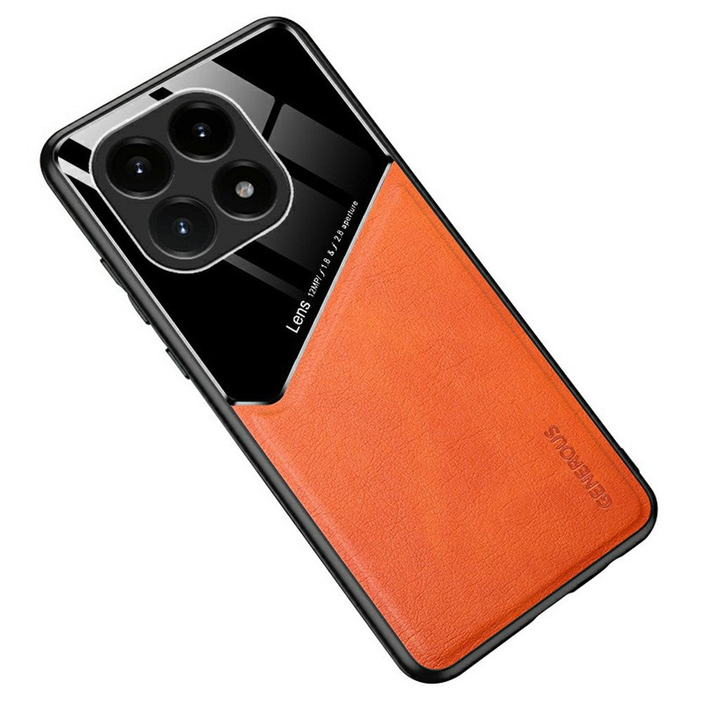For Xiaomi 15T Case Precise Cutout Leather Coated PC + TPU Phone Back Cover Built-in Metal Sheet