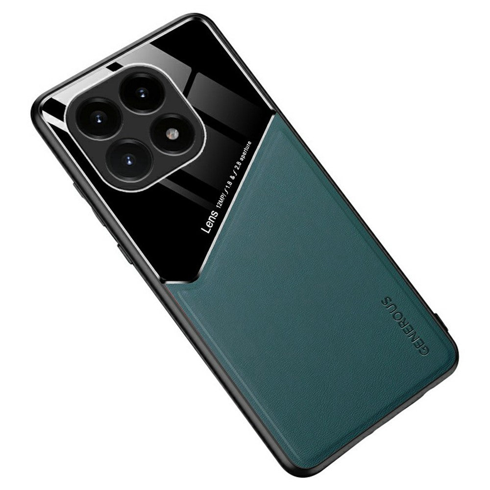 For Xiaomi 15T Case Precise Cutout Leather Coated PC + TPU Phone Back Cover Built-in Metal Sheet