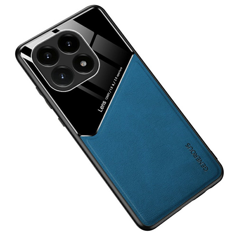 For Xiaomi 15T Case Precise Cutout Leather Coated PC + TPU Phone Back Cover Built-in Metal Sheet