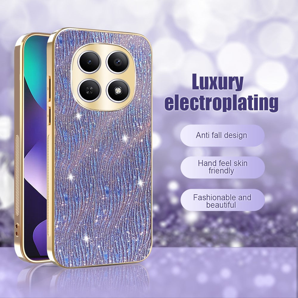 For Xiaomi Redmi Note 15 4G (Global) Case Electroplating Ripple Texture PU + TPU + PC Phone Back Cover