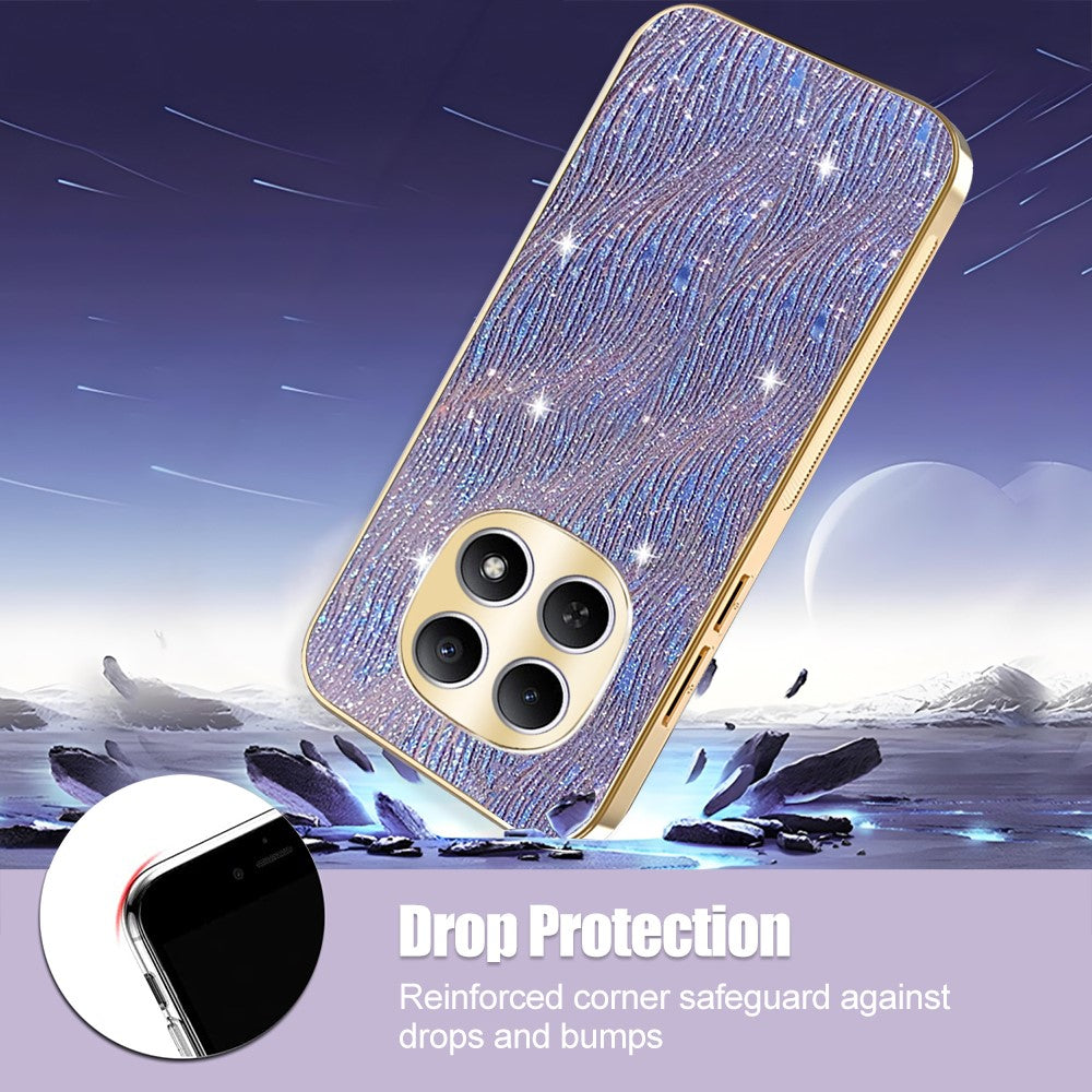 For Xiaomi Redmi Note 15 4G (Global) Case Electroplating Ripple Texture PU + TPU + PC Phone Back Cover