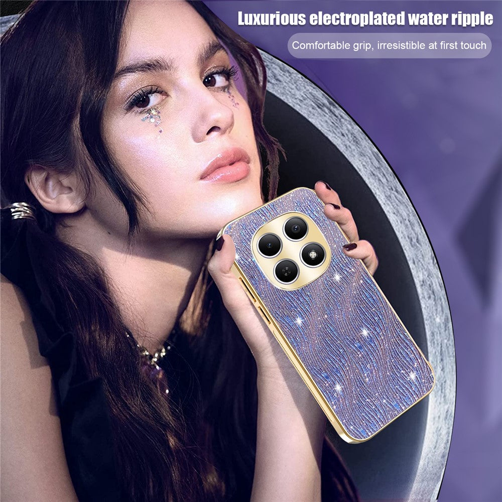 For Xiaomi Redmi Note 15 4G (Global) Case Electroplating Ripple Texture PU + TPU + PC Phone Back Cover