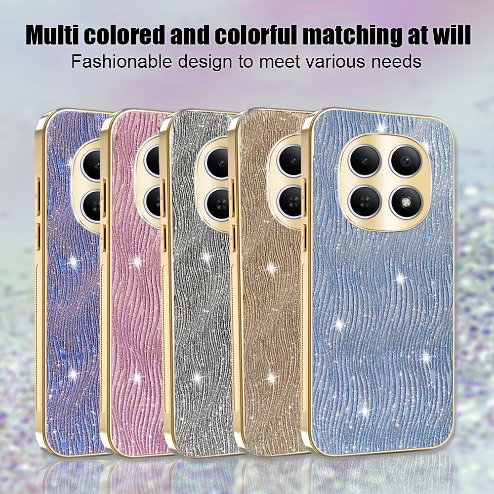 For Xiaomi Redmi Note 15 4G (Global) Case Electroplating Ripple Texture PU + TPU + PC Phone Back Cover