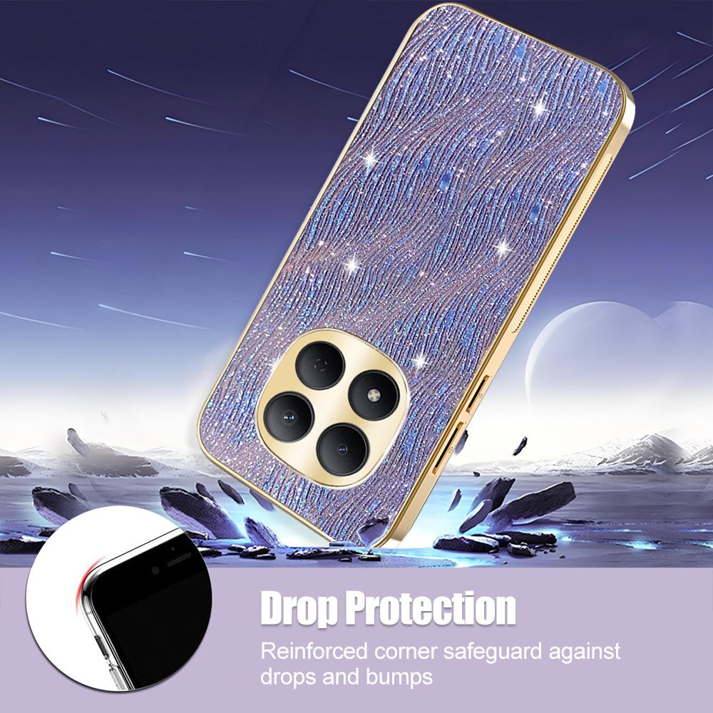 For Xiaomi Redmi Note 15 Pro 4G (Global) Case Electroplating Ripple Texture PU + TPU + PC Phone Back Cover