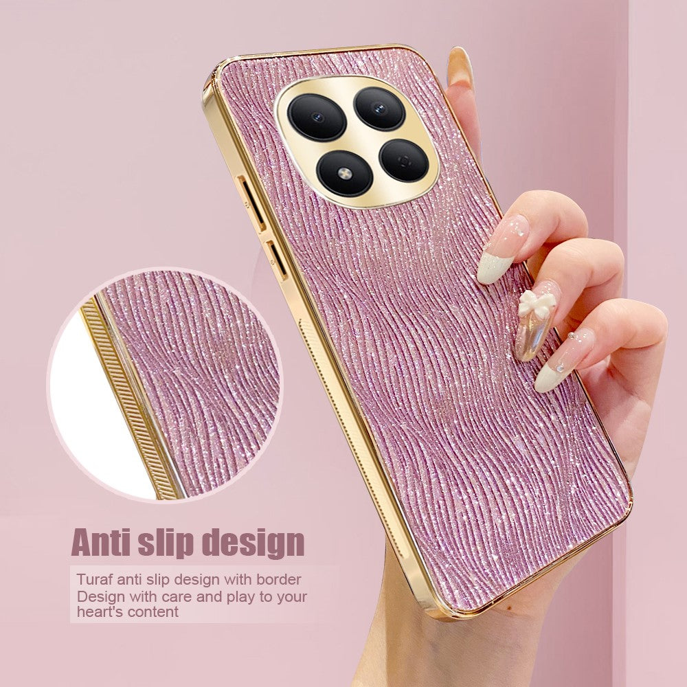 For Xiaomi Redmi Note 15 Pro 4G (Global) Case Electroplating Ripple Texture PU + TPU + PC Phone Back Cover
