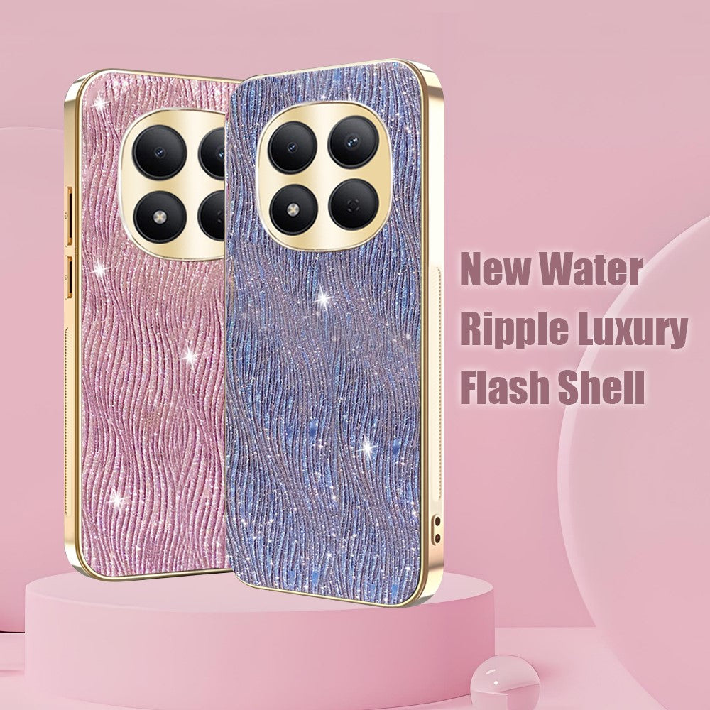 For Xiaomi Redmi Note 15 Pro 4G (Global) Case Electroplating Ripple Texture PU + TPU + PC Phone Back Cover