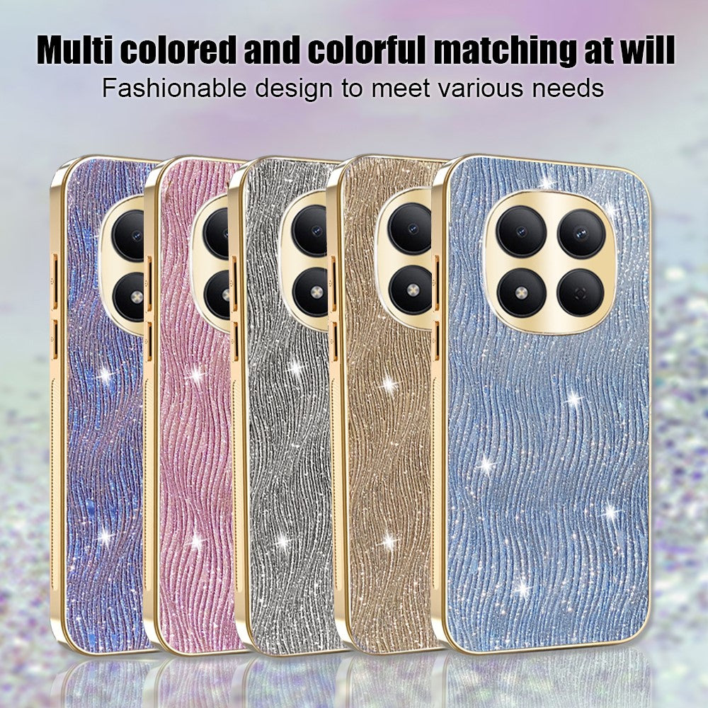 For Xiaomi Redmi Note 15 Pro 4G (Global) Case Electroplating Ripple Texture PU + TPU + PC Phone Back Cover