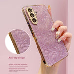 Til Samsung Galaxy A57 5G Etui Galvanisering Krusning Tekstur PU + TPU + PC Telefonbagcover