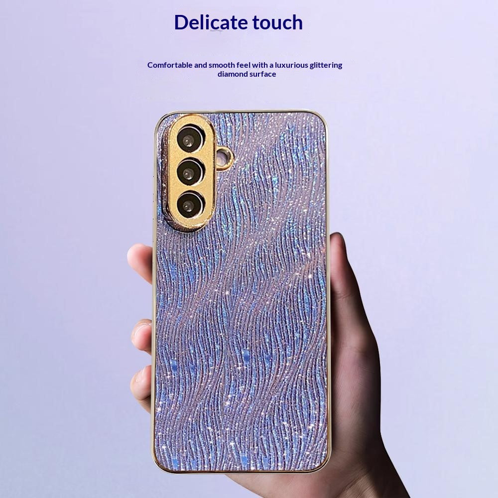 Til Samsung Galaxy A57 5G Etui Galvanisering Krusning Tekstur PU + TPU + PC Telefonbagcover