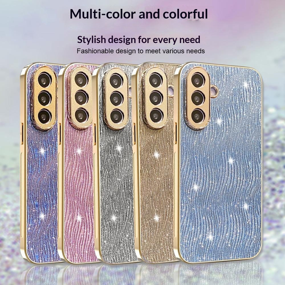Til Samsung Galaxy A57 5G Etui Galvanisering Krusning Tekstur PU + TPU + PC Telefonbagcover