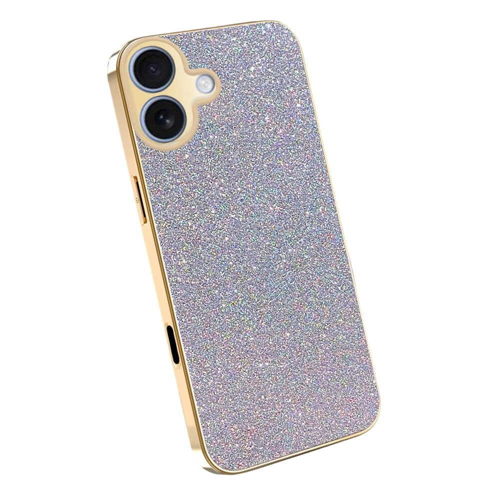 Til iPhone 17 Cover Galvaniseringsramme Glitrende Glitter Anti-tab PC + TPU Telefoncover