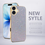 iPhone 17-skal med galvaniserat ram, gnistrande glitter, fallskyddande PC + TPU-mobilskal