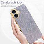 iPhone 17-skal med galvaniserat ram, gnistrande glitter, fallskyddande PC + TPU-mobilskal