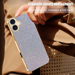 iPhone 17-skal med galvaniserat ram, gnistrande glitter, fallskyddande PC + TPU-mobilskal