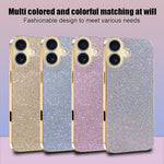iPhone 17-skal med galvaniserat ram, gnistrande glitter, fallskyddande PC + TPU-mobilskal