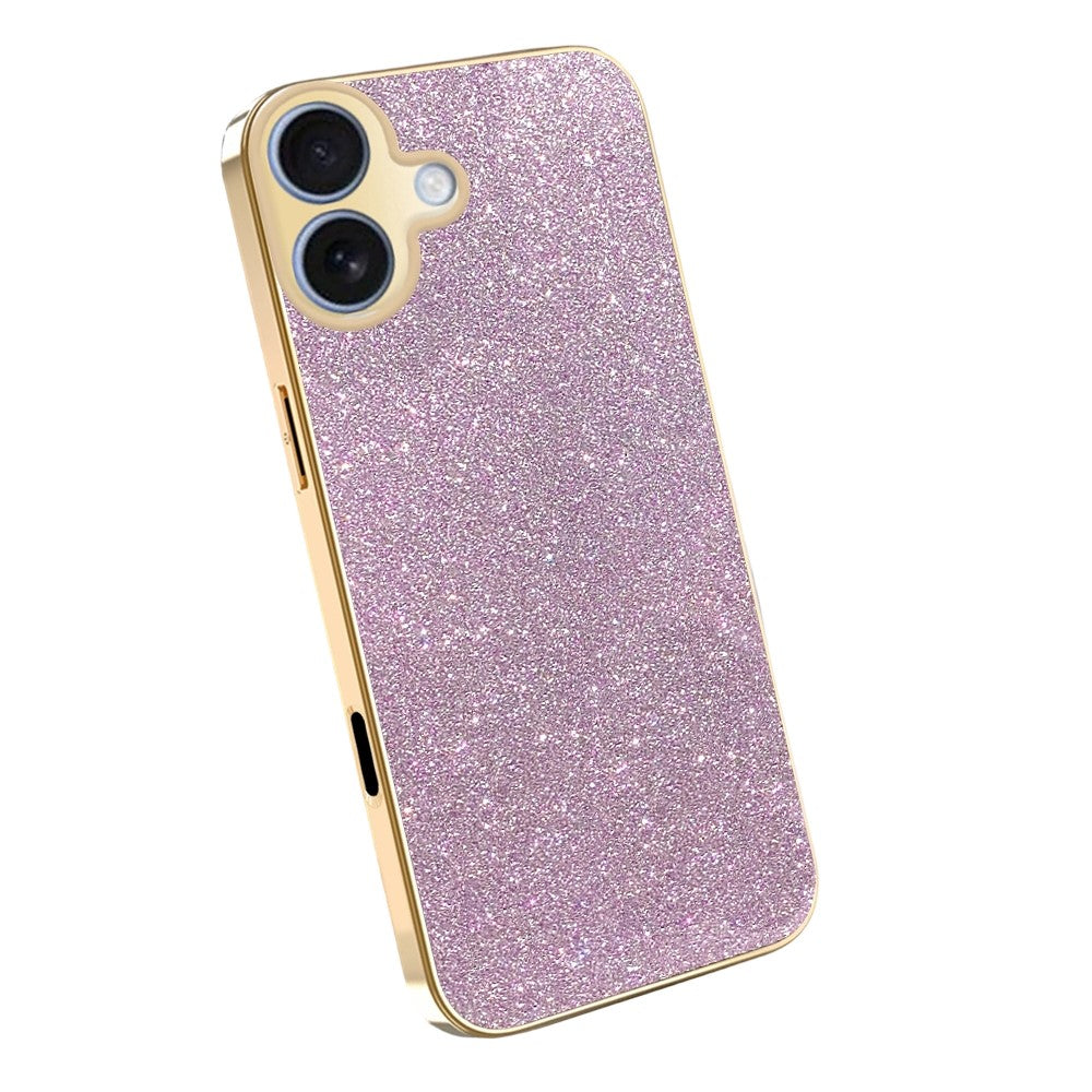 iPhone 17-skal med galvaniserat ram, gnistrande glitter, fallskyddande PC + TPU-mobilskal