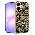 Til Samsung Galaxy A07 4G Cover, Galvaniseret Ramme, Leopardmønster PC + TPU Hybrid Telefoncover