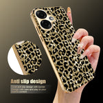 Til Samsung Galaxy A07 4G Cover, Galvaniseret Ramme, Leopardmønster PC + TPU Hybrid Telefoncover